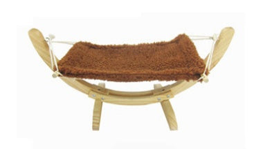 Cozy Wooden Cat Hammock Bed | Elevated Cat Lounge & Space-Saving Pet Bed