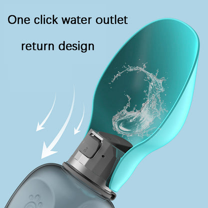 Portable Pet Water Bottle -800ml/leakproof with foldable bowl