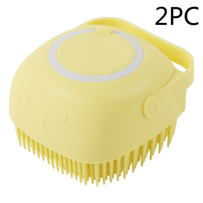 Silicone Dog Bath & Massage Glove – Pet Grooming Brush with Shampoo Dispenser for Dogs & Cats, Easy Cleaning Tool