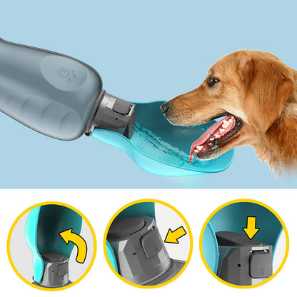 Portable Pet Water Bottle -800ml/leakproof with foldable bowl