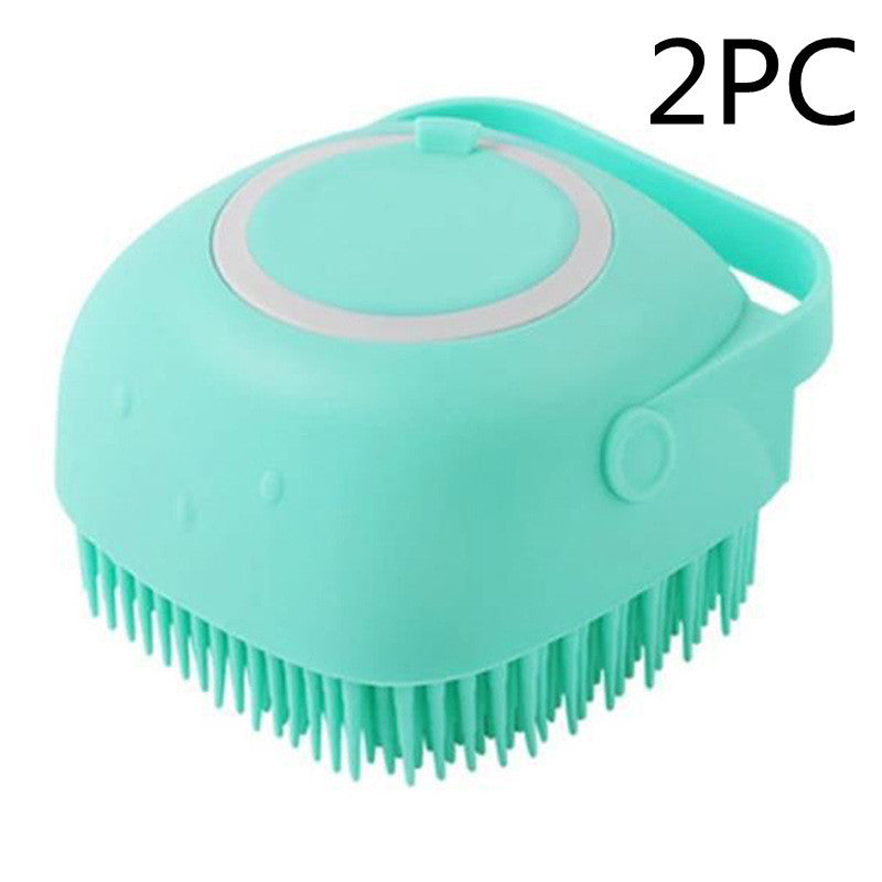 Silicone Dog Bath & Massage Glove – Pet Grooming Brush with Shampoo Dispenser for Dogs & Cats, Easy Cleaning Tool