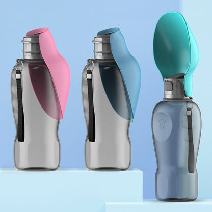 Portable Pet Water Bottle -800ml/leakproof with foldable bowl