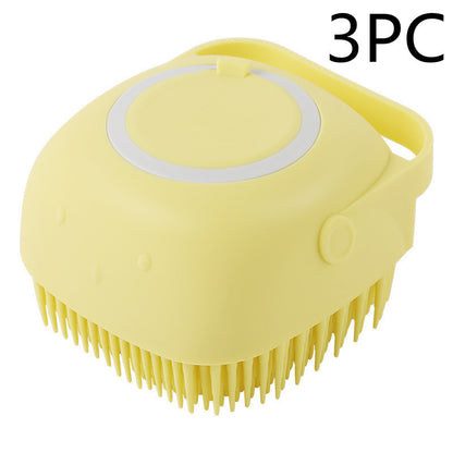 Silicone Dog Bath & Massage Glove – Pet Grooming Brush with Shampoo Dispenser for Dogs & Cats, Easy Cleaning Tool