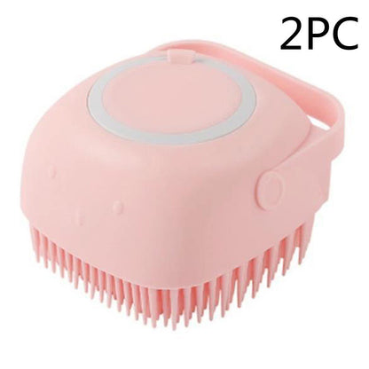 Silicone Dog Bath & Massage Glove – Pet Grooming Brush with Shampoo Dispenser for Dogs & Cats, Easy Cleaning Tool