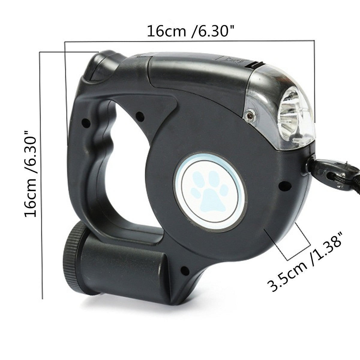 Three-in-one Retractable Dog Leash With garbage bag & Flashlight