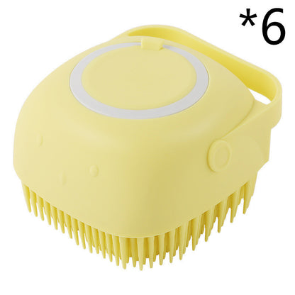 Silicone Dog Bath & Massage Glove – Pet Grooming Brush with Shampoo Dispenser for Dogs & Cats, Easy Cleaning Tool
