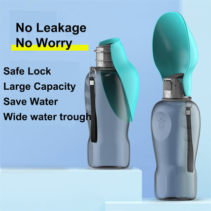 Portable Pet Water Bottle -800ml/leakproof with foldable bowl