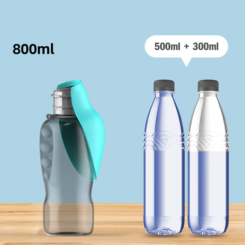 Portable Pet Water Bottle -800ml/leakproof with foldable bowl