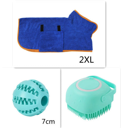 Silicone Dog Bath & Massage Glove – Pet Grooming Brush with Shampoo Dispenser for Dogs & Cats, Easy Cleaning Tool